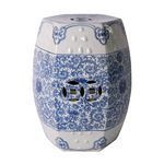 Product Image 1 for Blue & White Hexagonal Lotus Stool from Legend of Asia