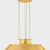 Side view of Woodrow Pendant showing profile of reflector and chain suspensions