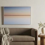 Gallery wall display contextualizing the high-definition metal print above sofa
