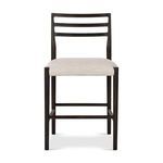 Front view of Glenmore Essence counter stool revealing seat shape and ladderback detail
