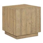 Jasper accent table shown from a three-quarter angled side view highlighting the wood grain and joinery details.