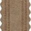 Runner rug flat lay showing full scalloped border and stripe pattern in mocha and clay colors