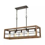 Product Image 2 for Warehouse Window 5 Light Island Light In Oil Rubbed Bronze And Medium Oak from Elk Lighting