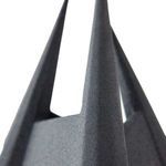 Side view of the sculpture focusing on the sharp points and distinct angular edges