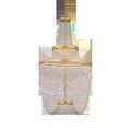 Mademoiselle Chandelier front view isolated on white background with gold leaf finish and clear beads