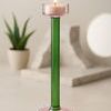 Product Image 2 for Glass Candle Holder Pink & Green from BIDKHome