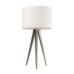 Product Image 1 for Salford Table Lamp In Satin Nickel With Off White Linen Shade from Elk Home