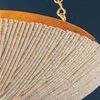 Macro close-up of white hand-beaded beads and gold rim detail on Summerside Pendant bowl