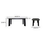 Diagram showing dimensions of oval outdoor dining table: 84 inches wide, 39.5 inches deep, 30 inches high