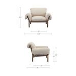 Dimensions diagram of Cardero lounge chair showing width, height, and depth measurements