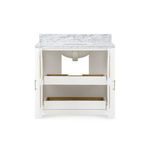 Ariel 2-Door Cabinet with both doors open revealing two wooden storage drawers inside