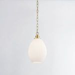 Product Image 5 for Hillary Small Aged Brass Fluted Pendant Light from Mitzi