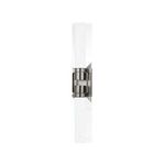 Glen Oaks Wall Sconce with seedy opal glass cylinders and slim rectangular vintage pewter backplate