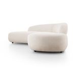 Belen Double Chaise angled from front right showing curve of chaise and armrest continuity