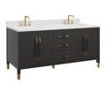 Product Image 10 for Verona Black Linen Vanity with Rectangular Undermount Sink from Currey & Company