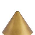 Tall brass lampshade with matte finish shown isolated on white background