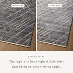 Side-by-side comparison of Wade rug’s dark and light side showing dynamic pile color effect