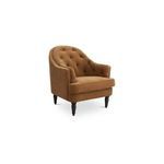 Pandora Accent Chair angled view showing curved armrests and detailed tufting on the back
