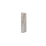 Narrow end angle showing the table’s depth and natural variation in marble veining