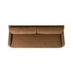 Overhead view of Lynne Sofa showing seat and back cushions framed by fabric-covered arms.