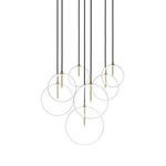 Cluster 7 MIX Chandelier shown from a slightly different side angle highlighting suspended glass globes