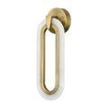 White alabaster version of Aurora sconce showing brass frame and mounting plate