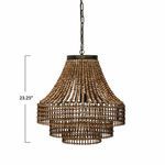 Valencia Beaded Chandelier with dimension markings showing 23.25 inches height