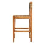 Opposite side view of stool highlighting uniform wood finish and seat profile