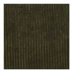 Detailed close-up showing the olive green vertical ribbed fabric texture of the sectional