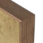 Close-up of smooth rustic walnut frame edges and natural wood grain detail