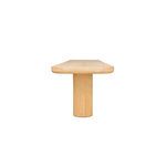 Front view showing single column leg under the center of the bench with half-bullnose edge