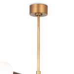 Top view showing the round brass canopy and the hanging rod attachment
