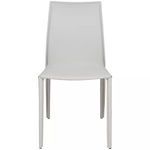 Front view of the Sienna Upholstered Dining Chair showing flat seat and full backrest