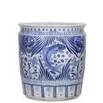 Product Image 9 for Blue & White Porcelain Fish Planter With Lion Handle from Legend of Asia