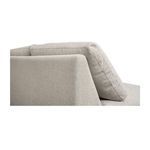 Detailed close-up of the upper back cushion seam and fabric texture on the Miles outdoor sofa.