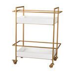 Product Image 3 for Kline Bar Cart in White and Gold from Elk Home