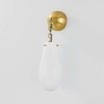 Side view of Clarkstown Wall Sconce with unlit opaque white glass shade