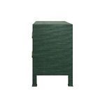 Edelman Side Table side profile showing textured green surface and slim leg design