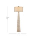 Birdsong Whitewash Floor Lamp front view with height and width dimensions indicated 67 inches tall by 22 inches wide