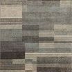 Bowery Storm Taupe modern rug with abstract rectangular pattern in taupe, gray, and blue shades