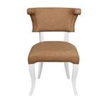 Product Image 6 for Round Back Dining Chair With Matte White Lacquer Legs Upholstered from Worlds Away