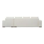 Back view of Thomas sectional showing full width and cushion height