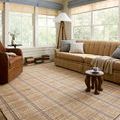 Judy Natural Stone Rug shown in living room setting with sofa, armchair, and natural light