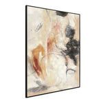 Angled side view showing black wood frame depth and textured paint surface of Rogue multicolor painting