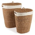 Product Image 1 for Seagrass Oval Hamper With Lining, Set Of 2 from Napa Home And Garden