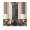 Side view of same chandelier with shades turned slightly to show candle clip detail