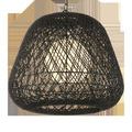 Osbert Black Pendant shown from a lower angle highlighting the rounded bottom with intricate twine loops