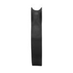 Side profile highlighting slim width and solid iron material of the sculpture