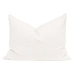 34-inch light snow white boucle decorative pillow with soft textured fabric and subtle natural folds