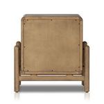 Underside view showing wooden bottom panel with screws